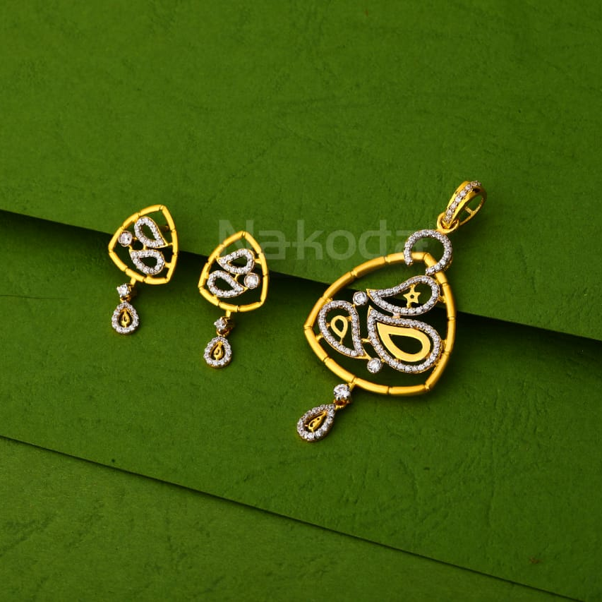 916 Gold CZ Designer Ladies Pendant Set FPS408
