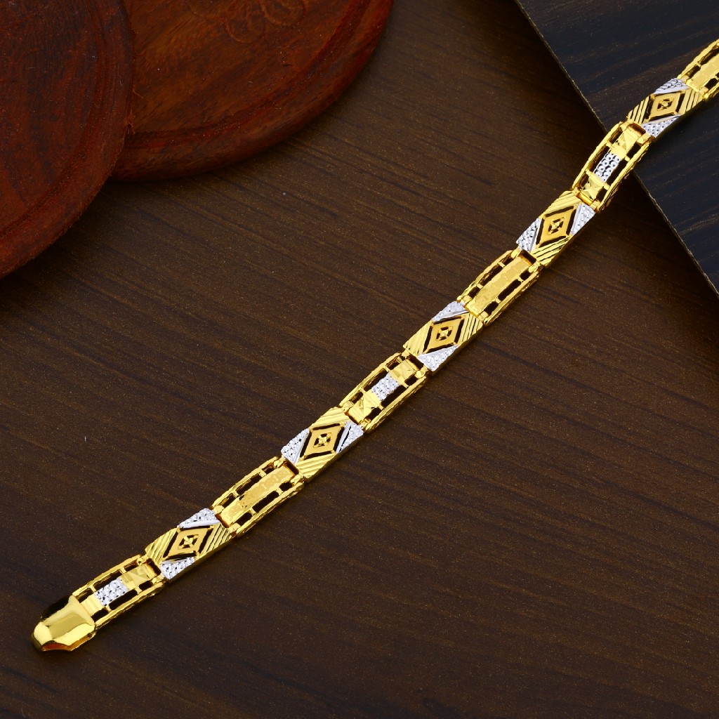Mens Simple Fancy Plain Casting Gold Bracelet-MPB10