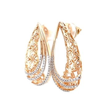 18k Gold Floral Cutout with Earrings