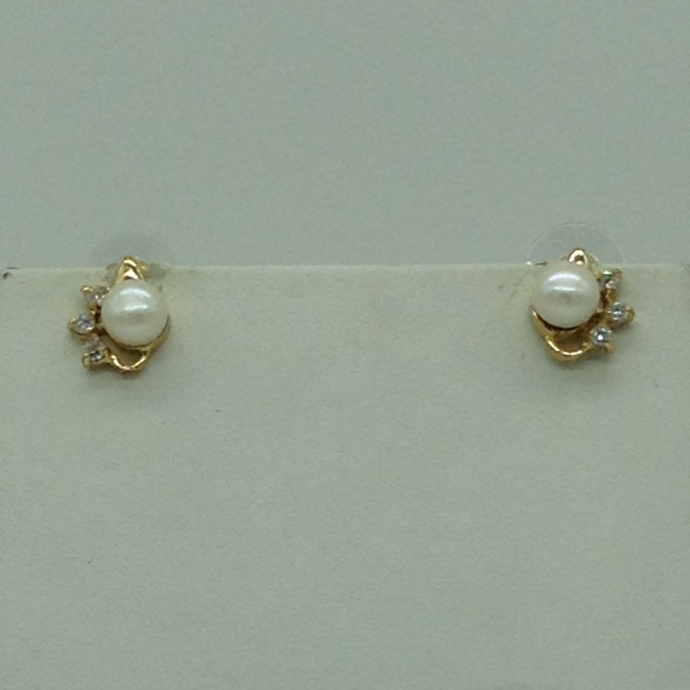 Freshwater White Potato Pearls And CZ Balls Necklace Set JPP1064