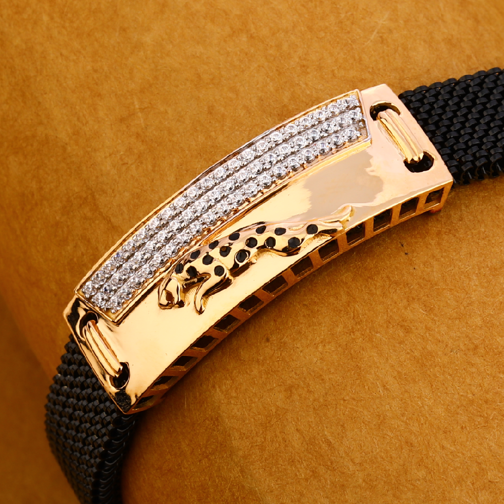 18KT CZ Rose Gold Hallmark Delicate Mens Bracelet MLB340