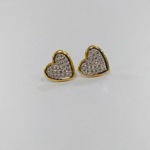 Gold And Diamond Heart earrings