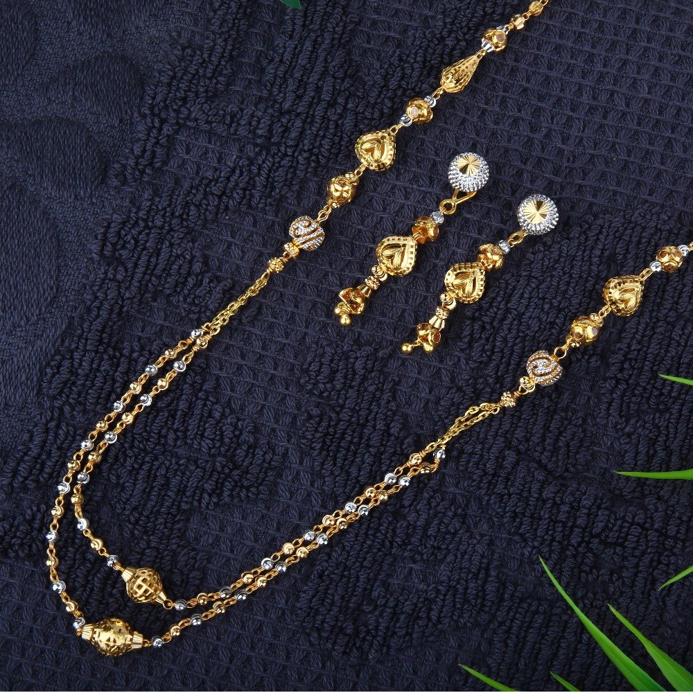 Manufacturer of 916 gold fancy double layer dokiya set jj n002