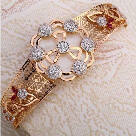 18 carat rose gold classical kada bracelet RH-LB603