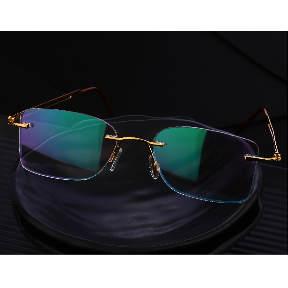 18KT Gold CZ Mens Classic Spectacle S27