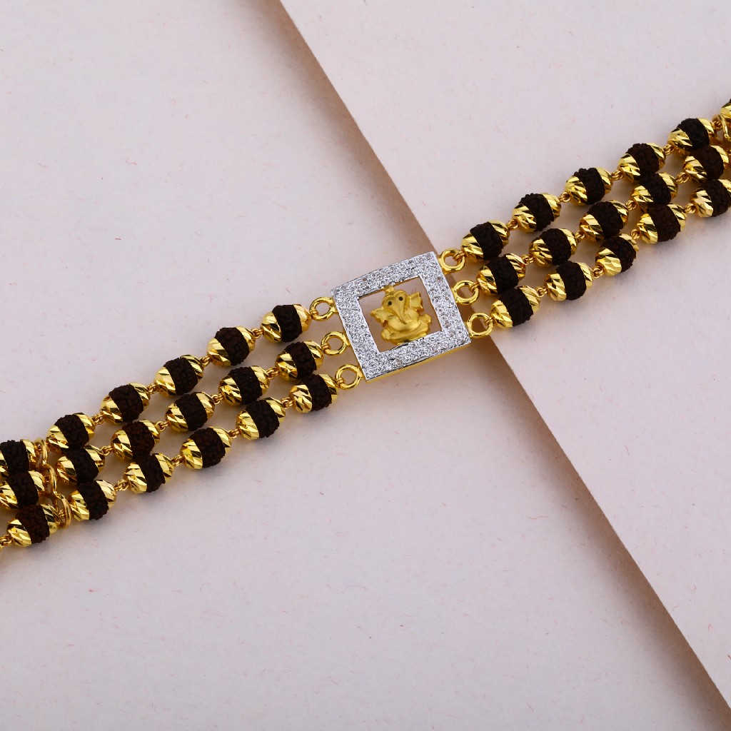 Mens Rudraksha Gold Bracelet-MRB01