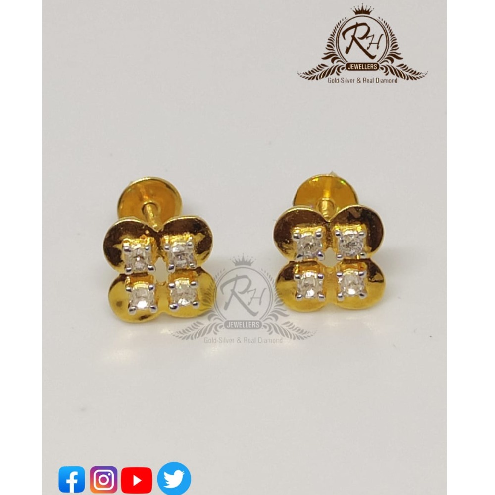22 carat gold traditional daimond butti RH-ER636