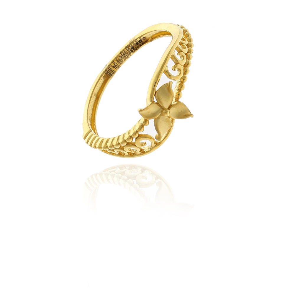Buy 18Kt Gold Flower Design Ring 492A783 Online from Vaibhav Jewellers