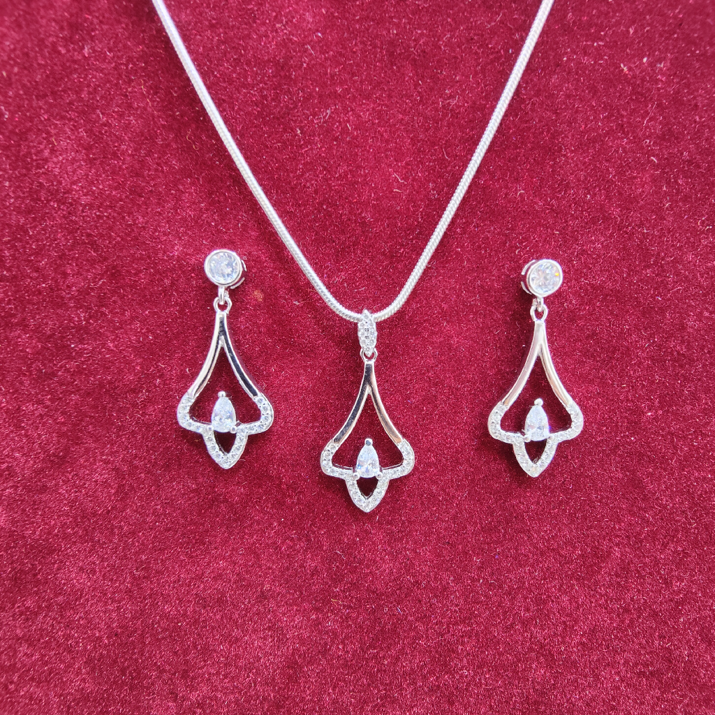925 silver chain diamond Pendant set