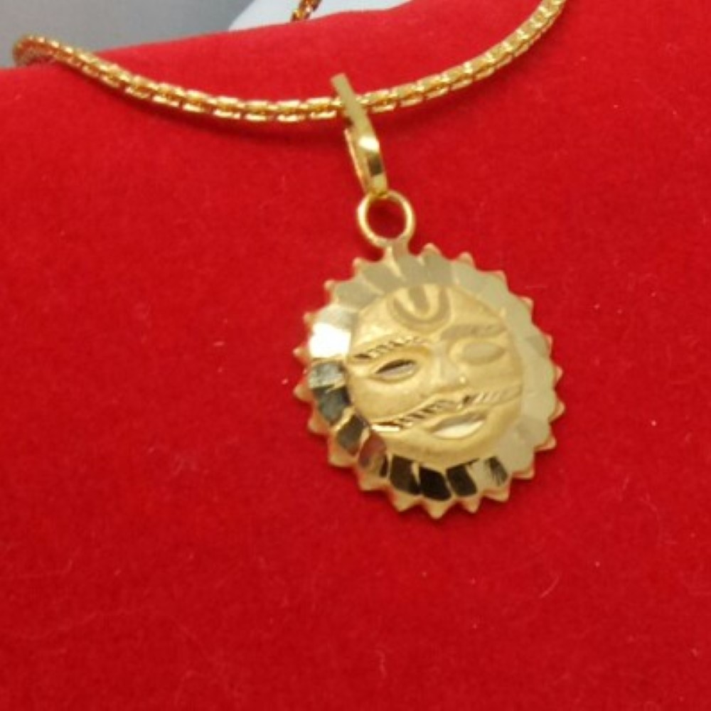 18k gold fancy handmade Sun pendant djp01