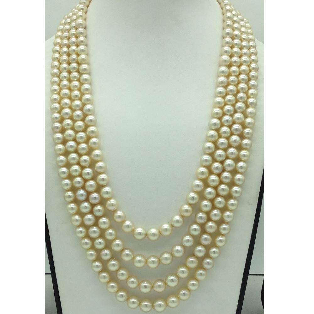 Cream Sea Water Cultured Pearls 4 Layers Necklace JPM0478