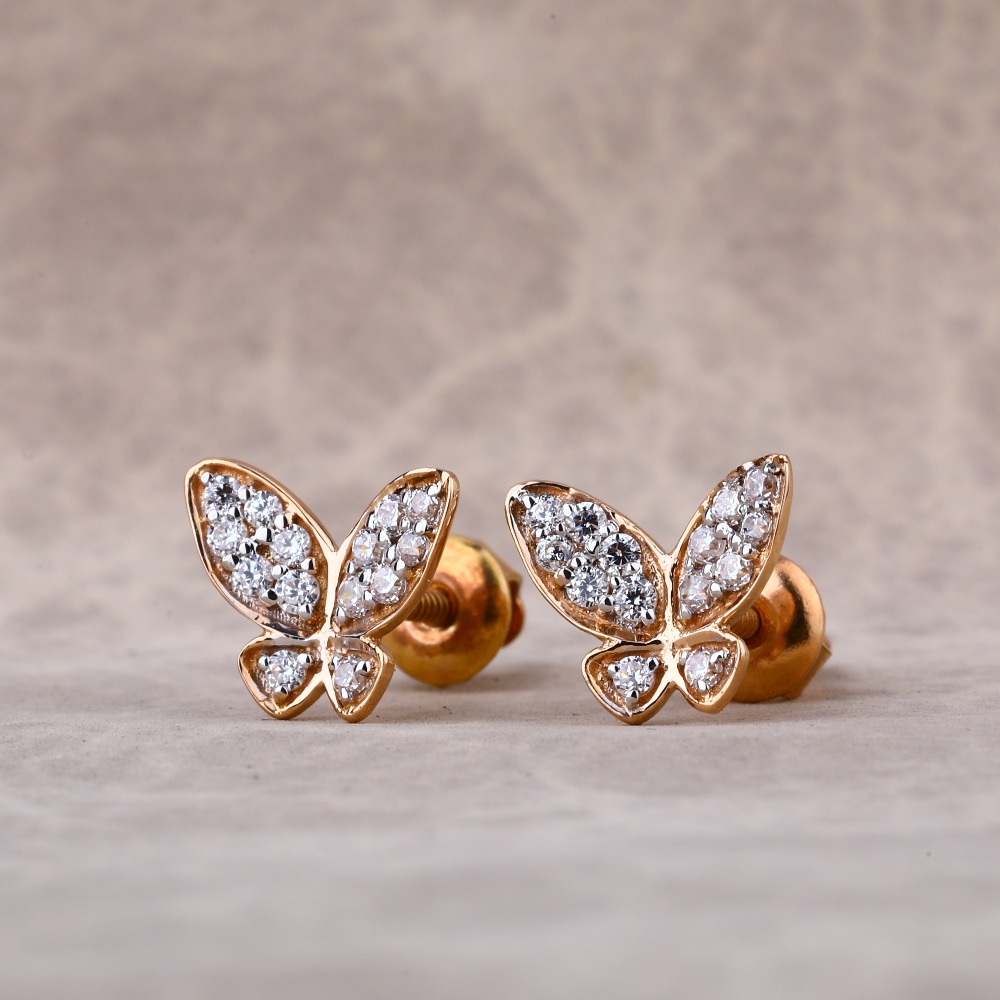 18KT Rose Gold Fancy Ladies Earring RE196