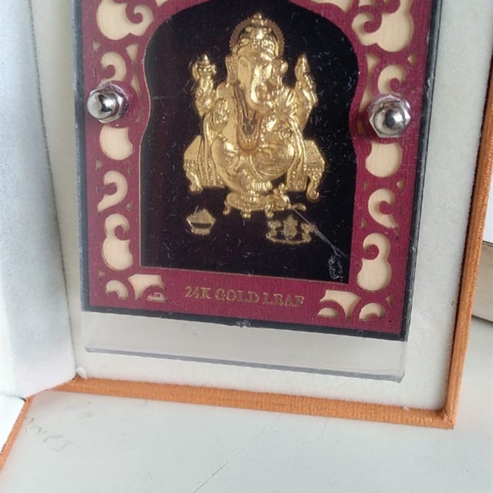 24KT Gold Leaf Ganesh ji Gift article