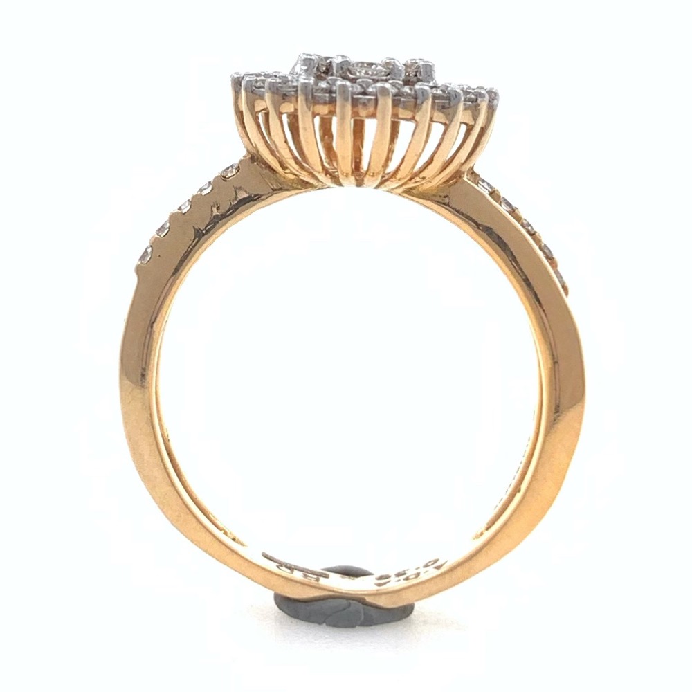 18kt / 750 rose gold flower diamond ring for ladies 9lr98