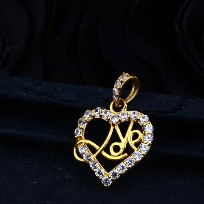22K Gold Love Design Pendant
