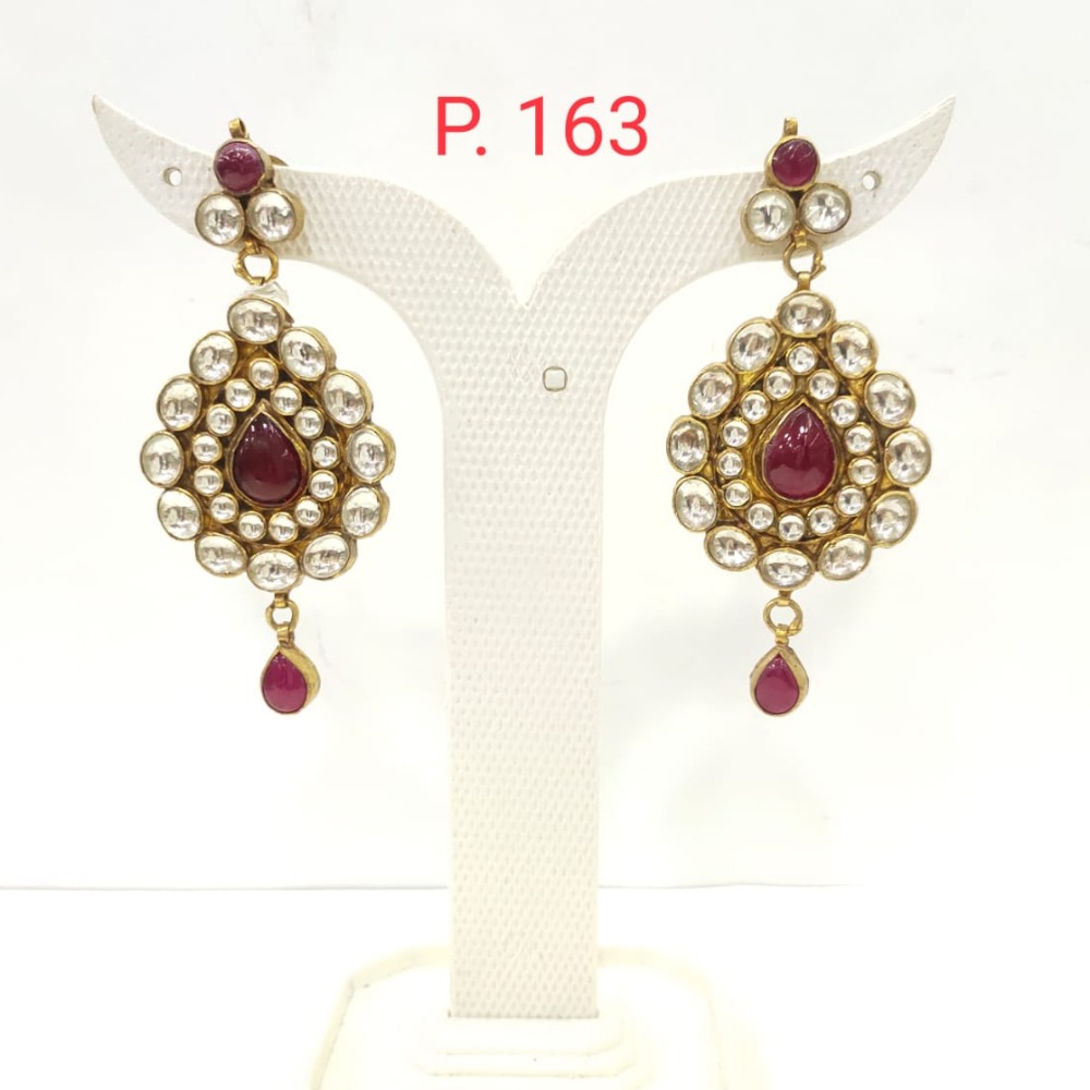 Traditional Gold plated Red(Ruby) stone kundan Earring 1515