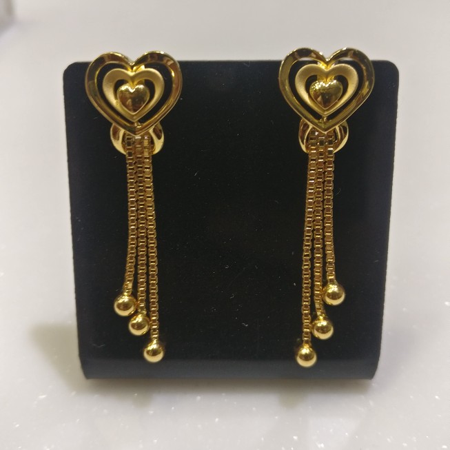 916 Plain casting Earrings with chain Tussels