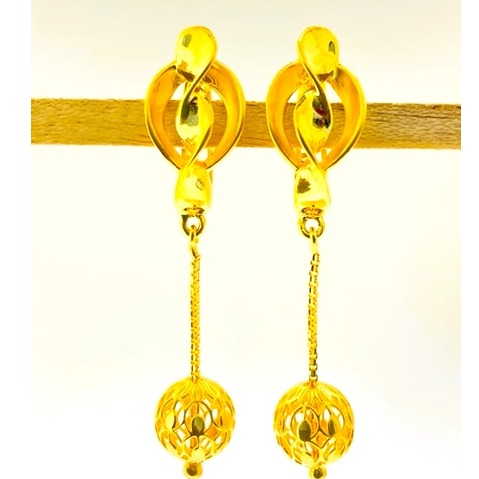 22k yellow gold stunning plain earrings