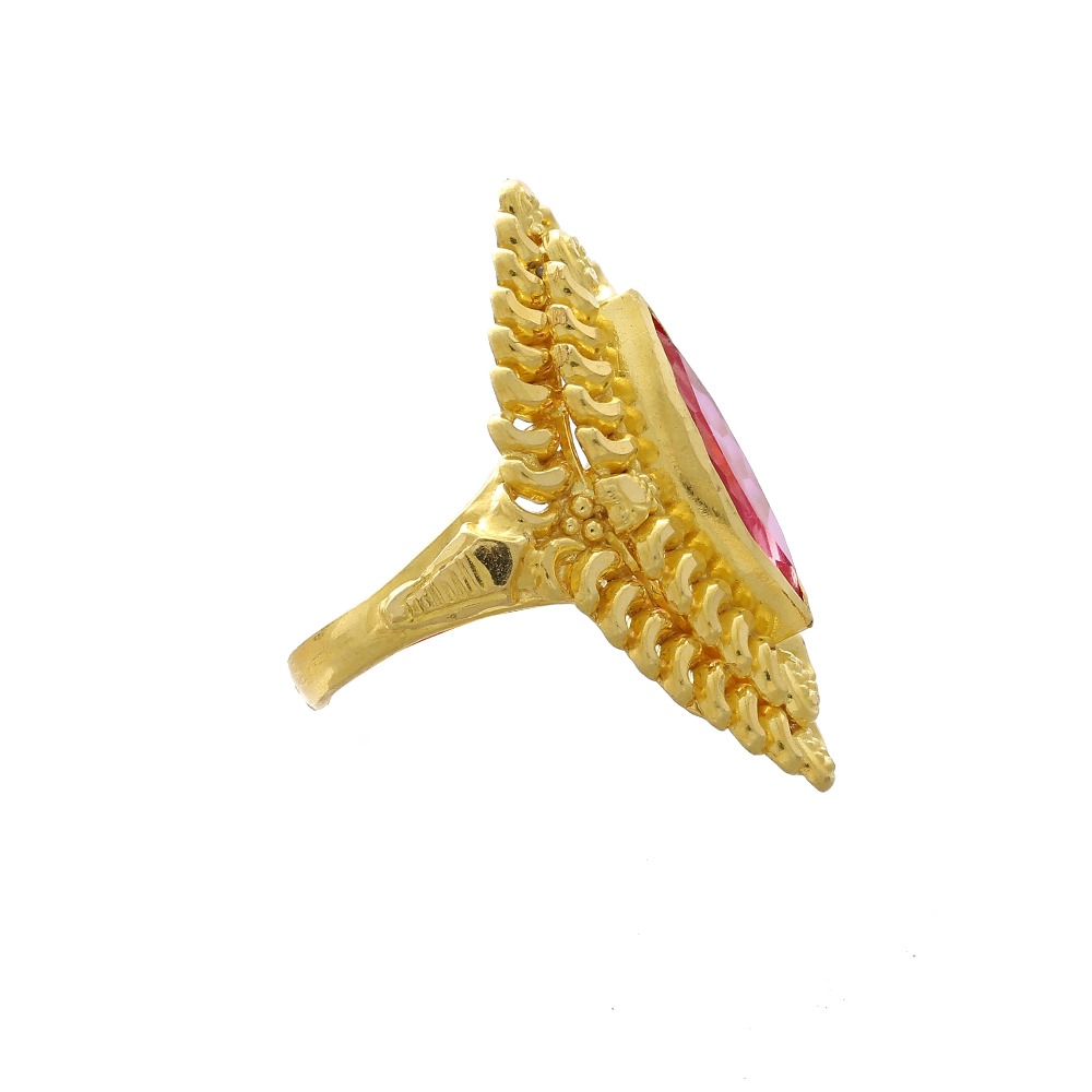 Pink  stone studded ring design