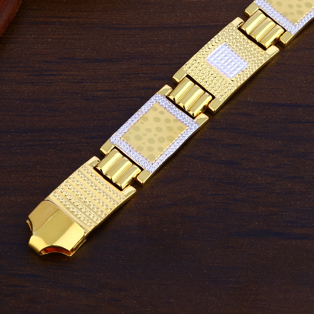 Mens 916 Gold Cz Bracelet-MPB146