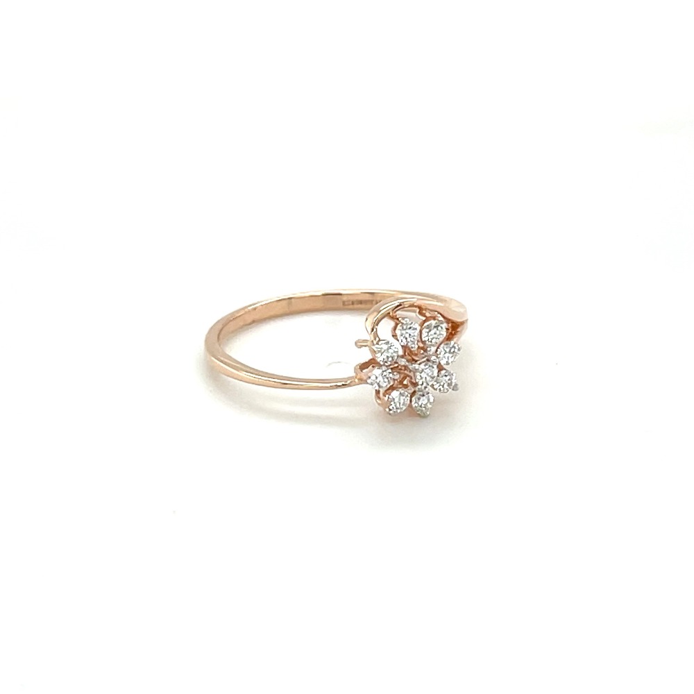 Dazzling Diamond Blossom Ring with 14k Rose Gold Band