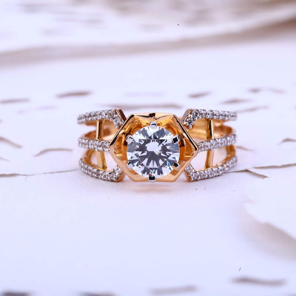 Ladies Engagement Solitaire Rose Gold 18K Ring-RLR388