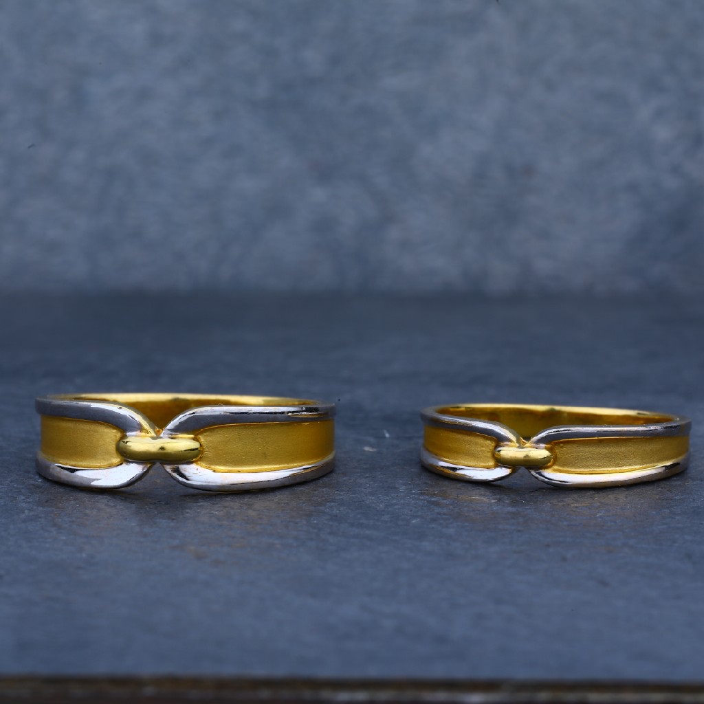 916 Gold Fancy Plain Couple Gold Ring-CR15