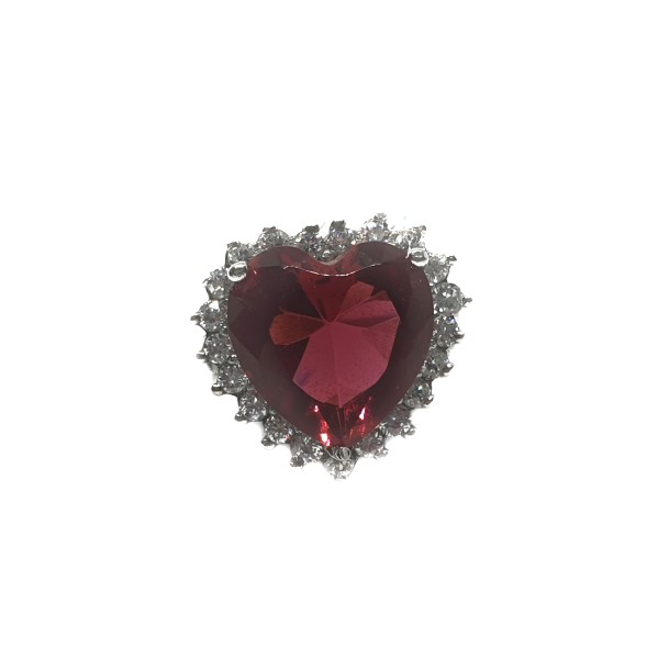 925 Sterling Silver CZ Diamond Cut Heart Shape Ring MGA - LRS0080
