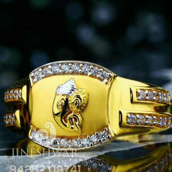 Buy quality 916 Gold Fancy Met Finishing Unique Gents Ring in Ahmedabad
