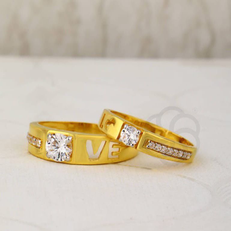 Dainty Gold Ring for Women | 22k Gold | Precious Stones Studded