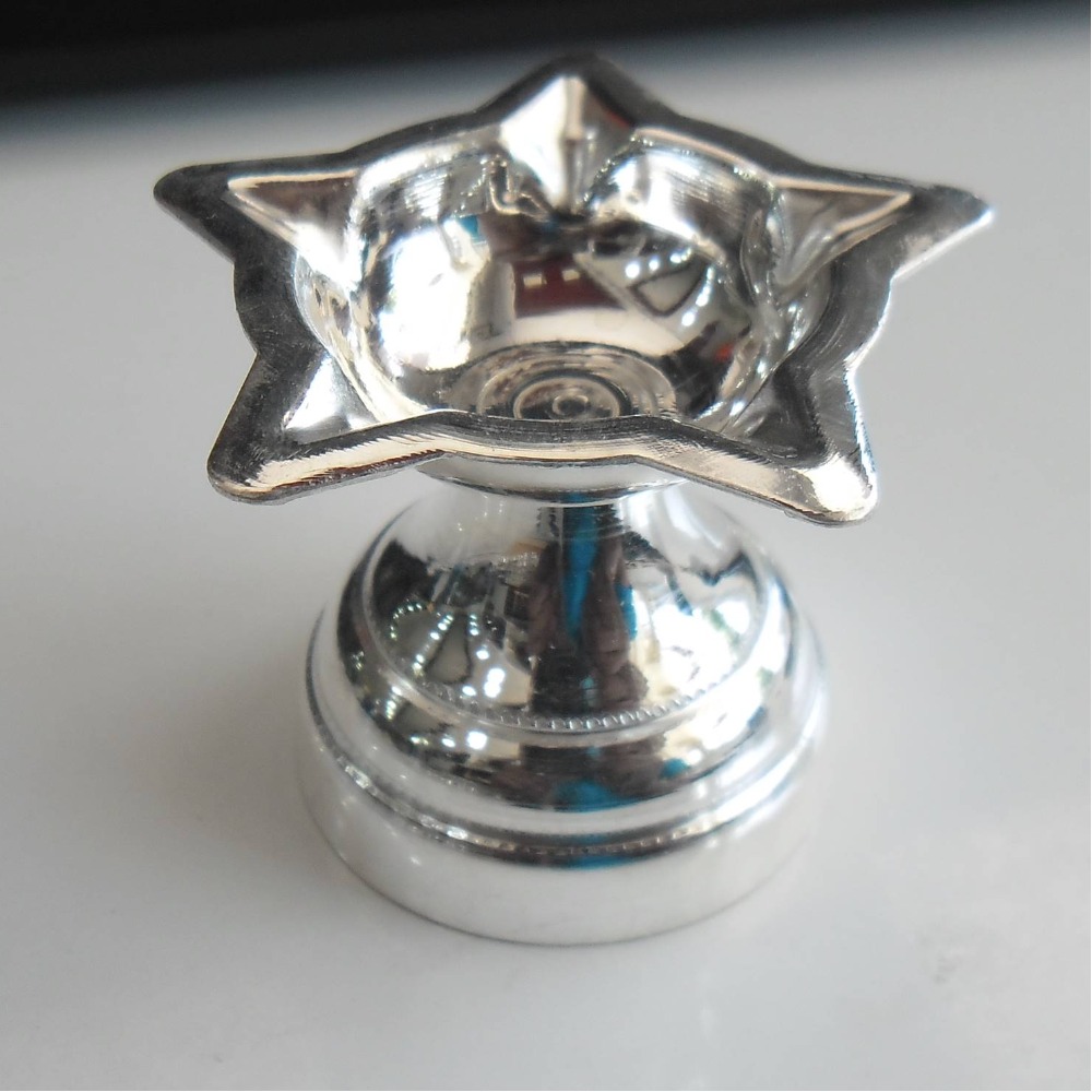 silver panchmukhi  small diya /deepak  for daily pooja Purposed
