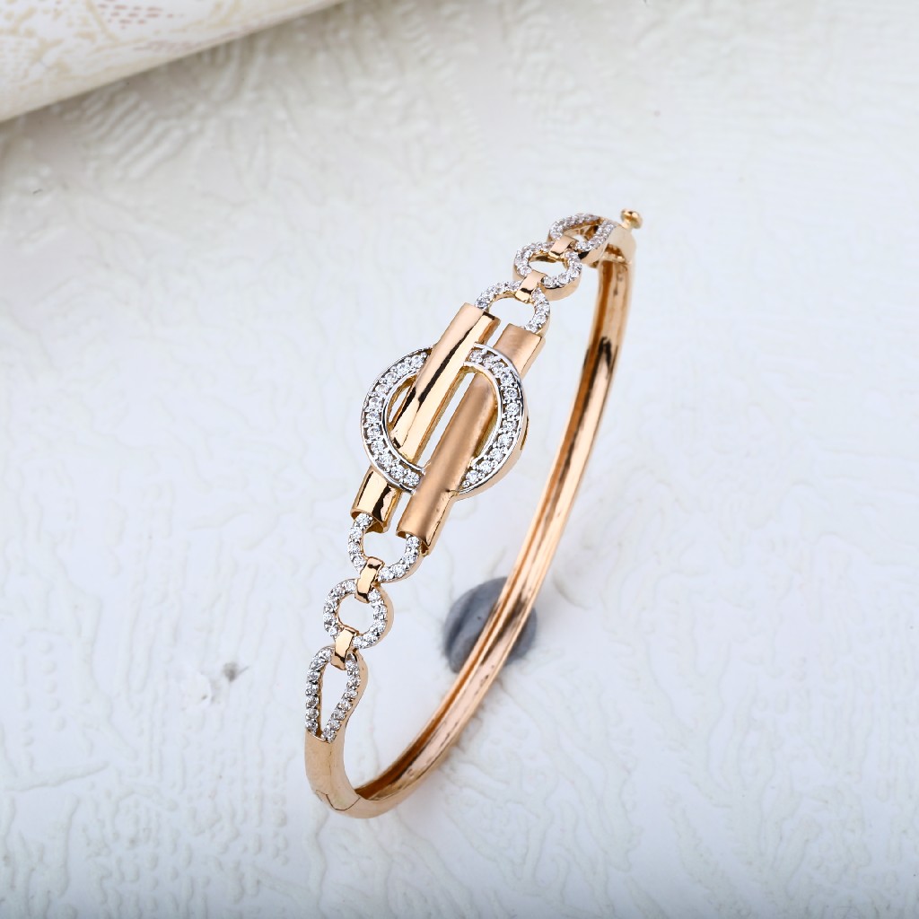 18K Rose Gold Ladies Kada Bracelet-RLKB40