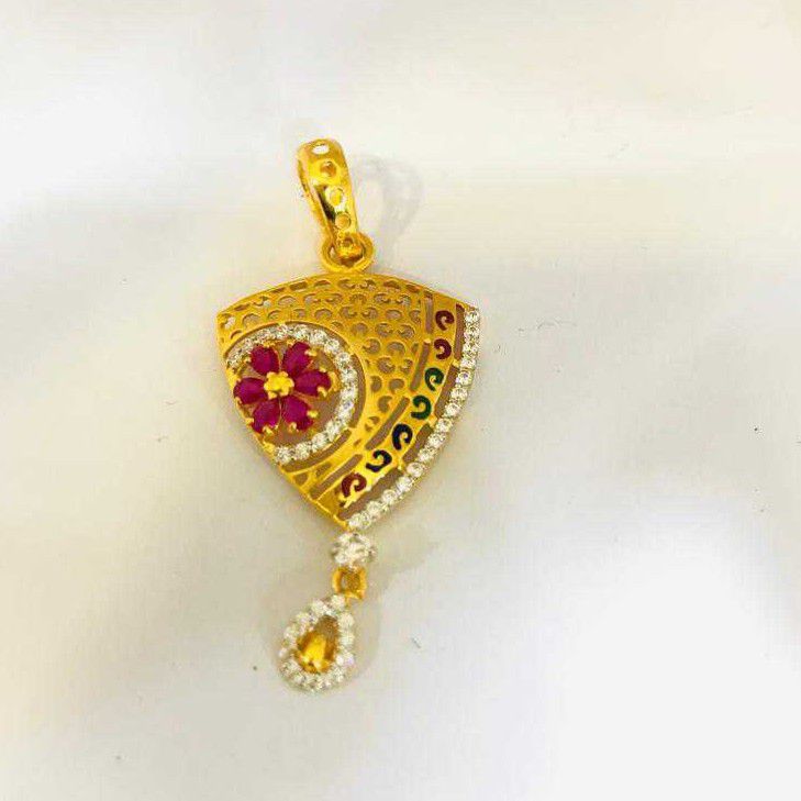 22k ladies fancy pendant set p-39519