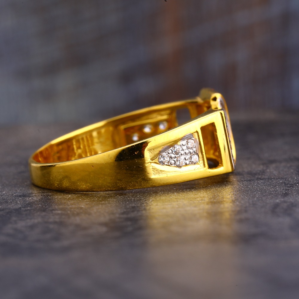 22CT CZ  Gold Hallmark Stylish Gentlemen's Ring MR581
