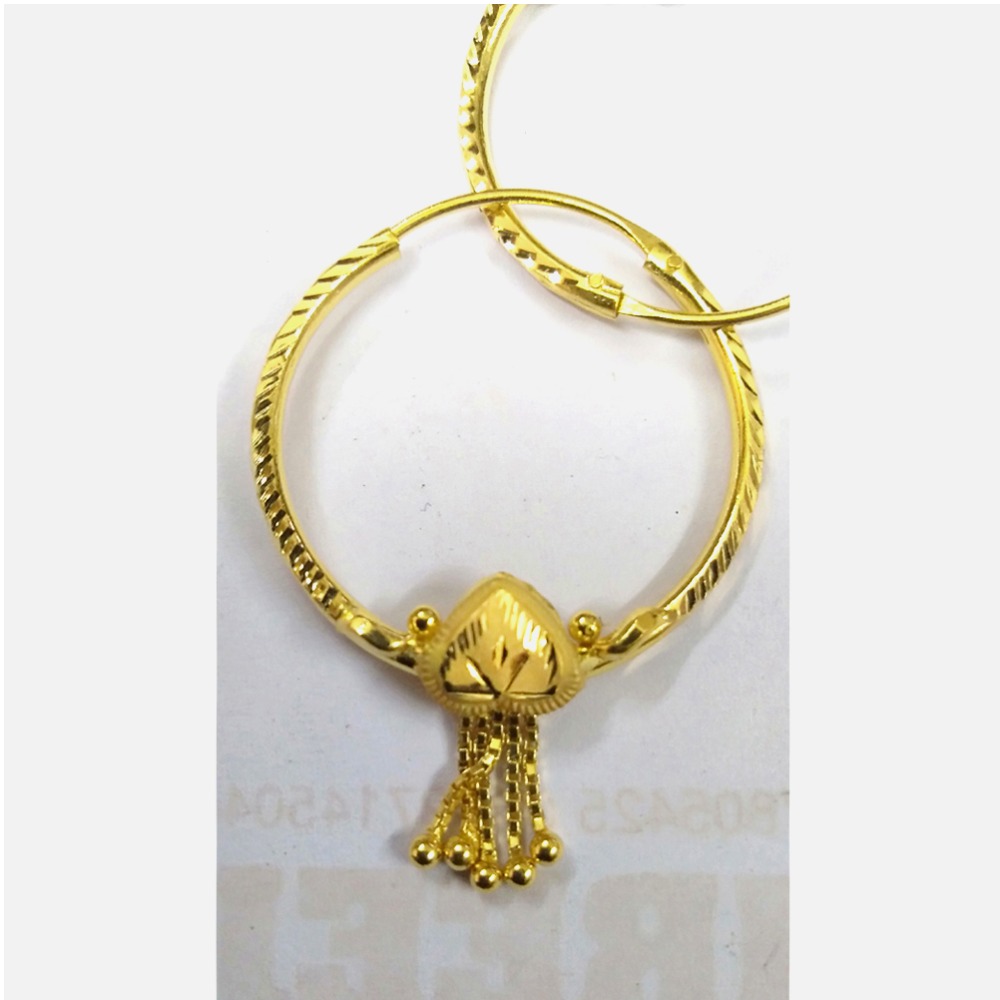 916 Gold Hallmarked Heart Shaped Bali For Ladies