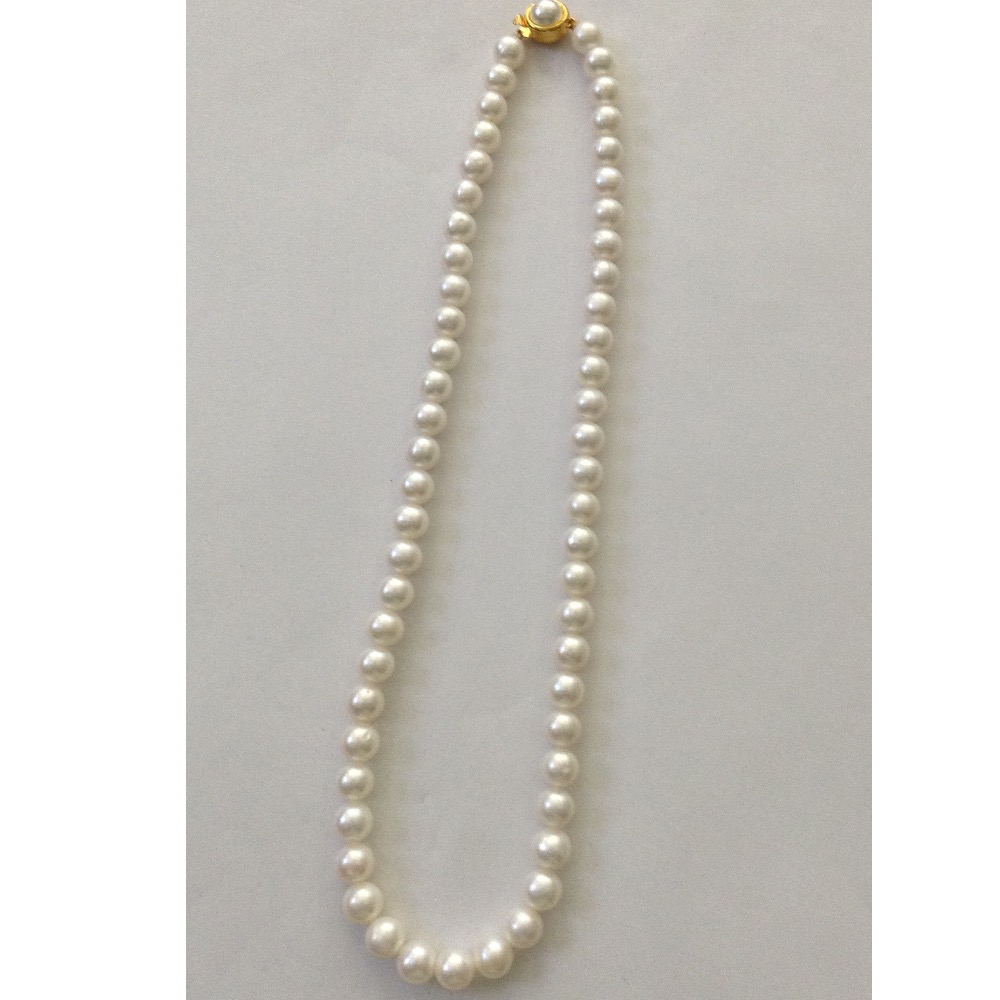 Freshwater white round pearls strand JPM0039