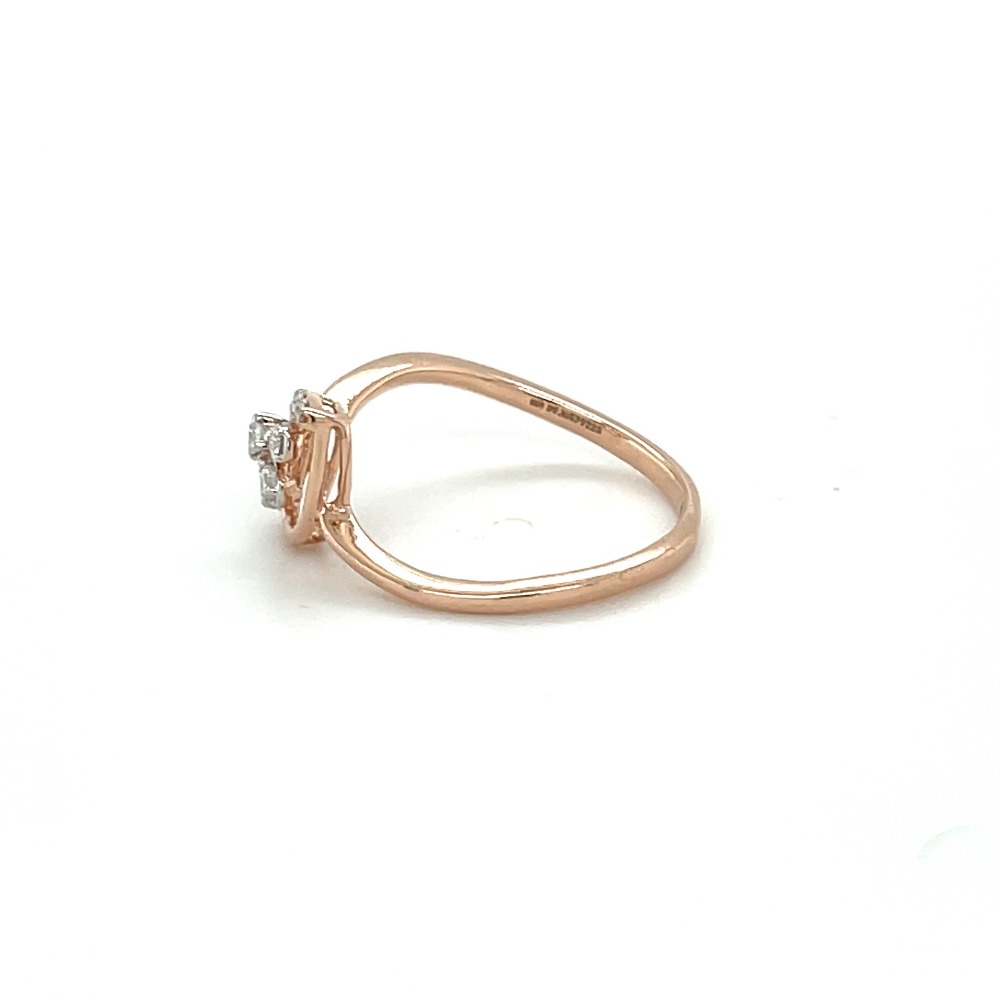 Teardrop Cluster Diamond Ring with Halo 14k Rose Gold