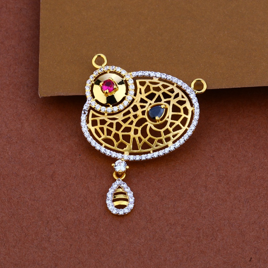 916 Gold Cz Designer Pendant MP54