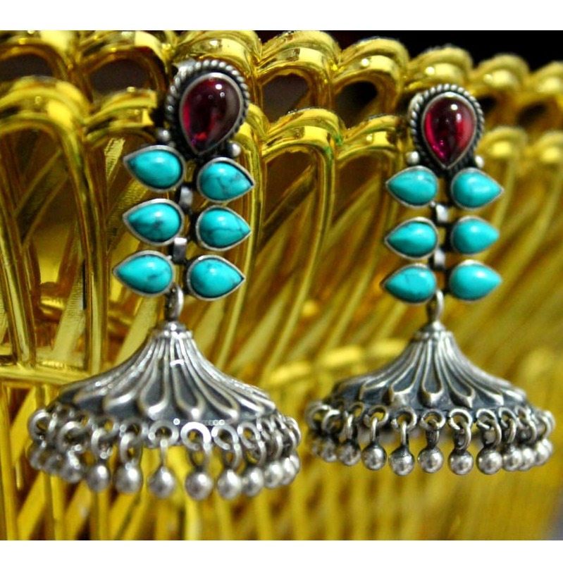 925 Silver Fancy Color Stone Earring VJ-E004