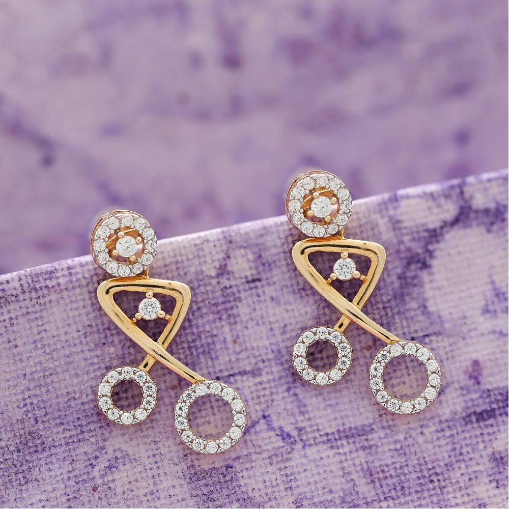 18kt Musical Note Rose Gold Jewellery Earrings