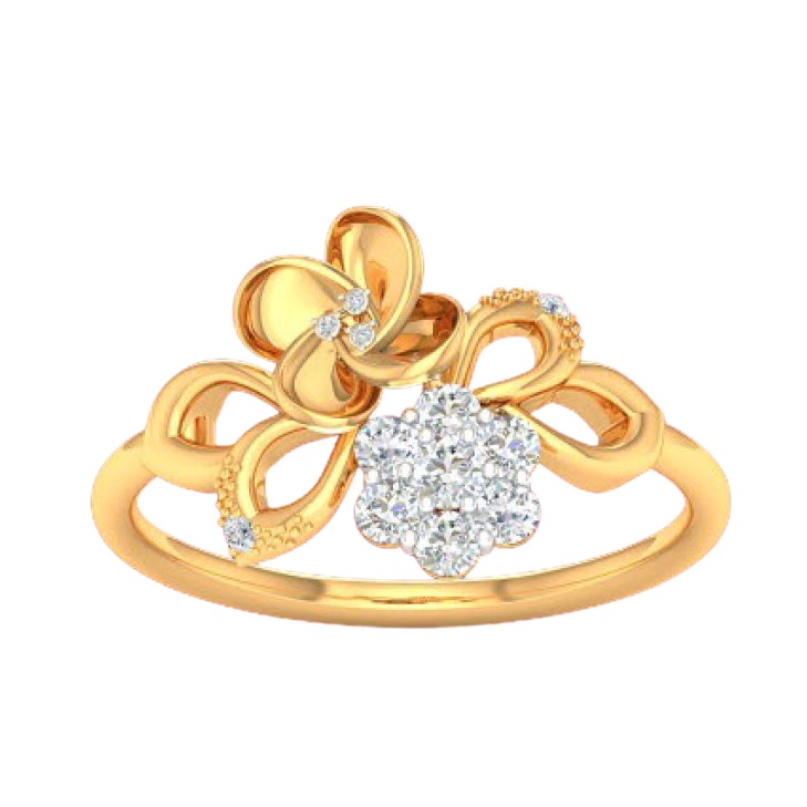 18 K Gold real diamond ring