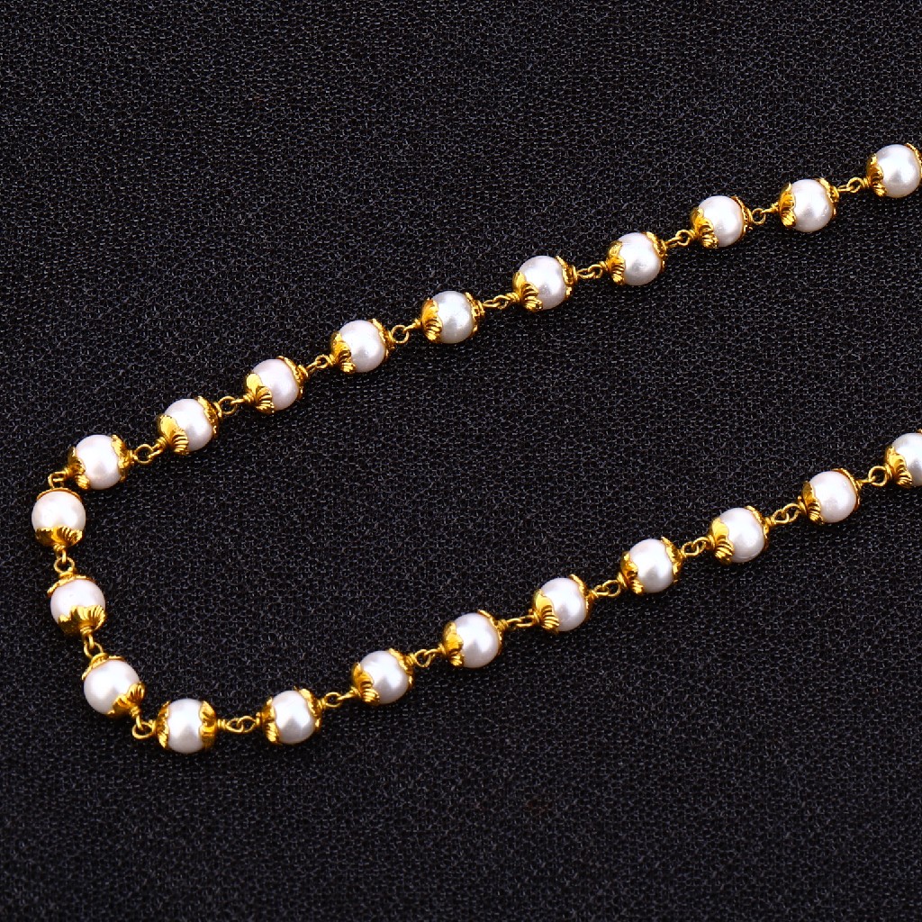 22kt Gold Designer  Antique Chain Mala AC155