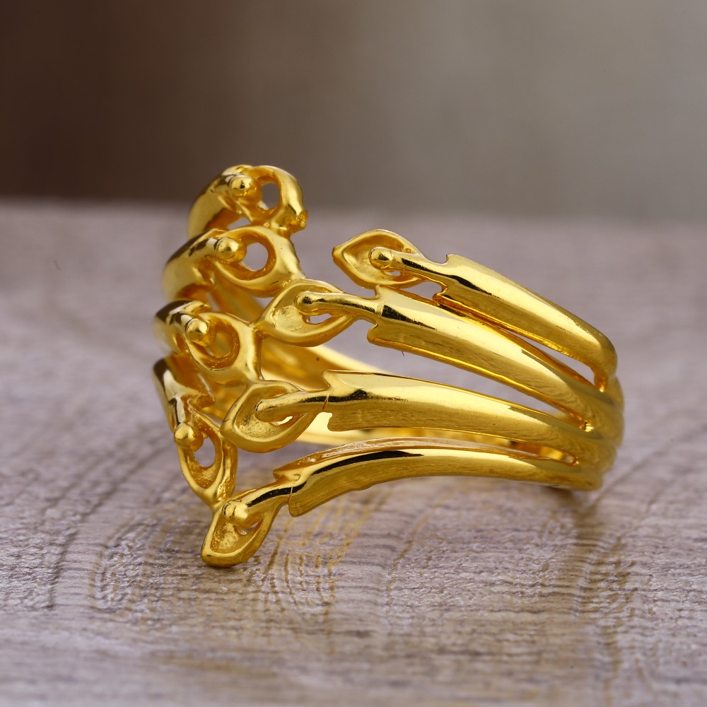 750 gold ladies fancy plain ring lpr465