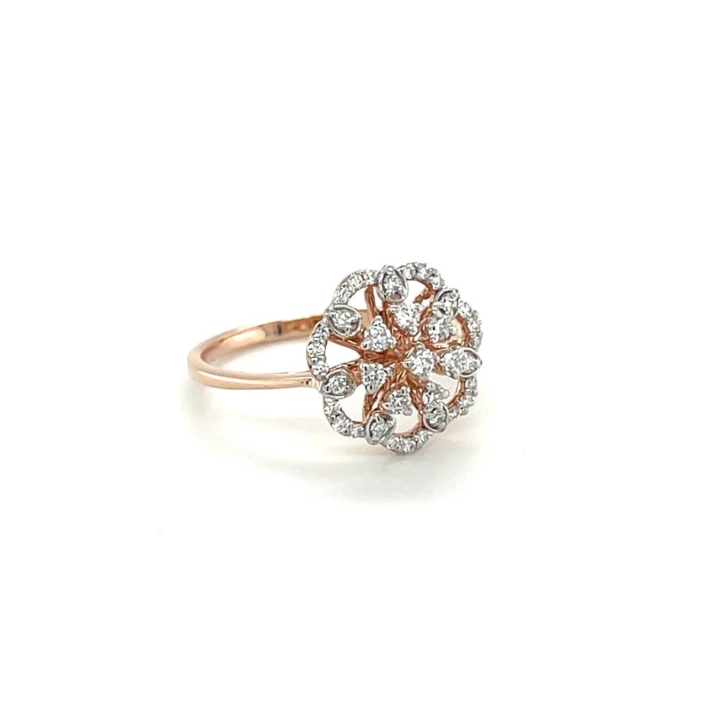 14k Rose Gold Diamond Floral Engagement Ring
