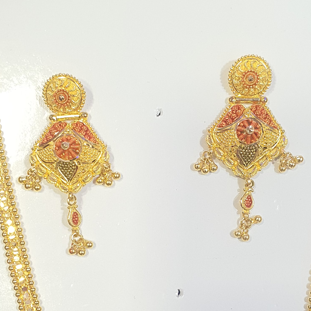 91.6 Gold Kalakatti Long Necklace Set