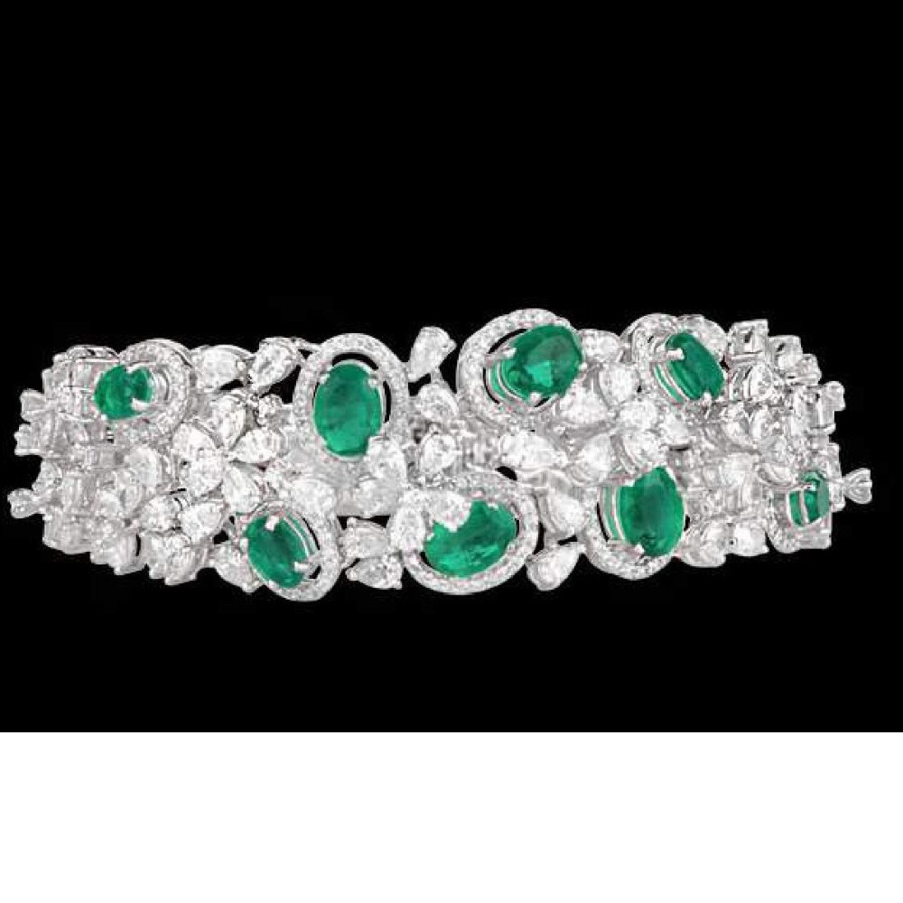 Diamonds and Emeralds Bracelet JSJ0157
