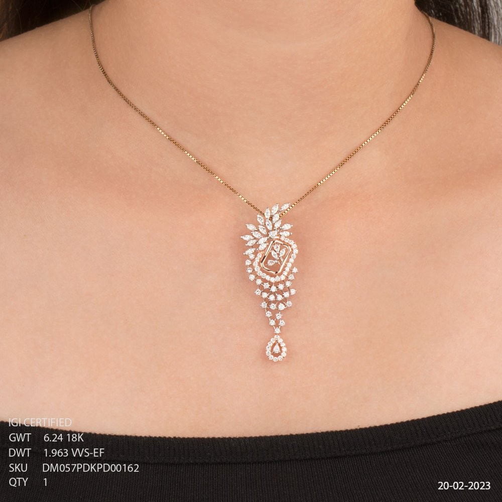 18K Gold Classic Diamond Pendant Chain