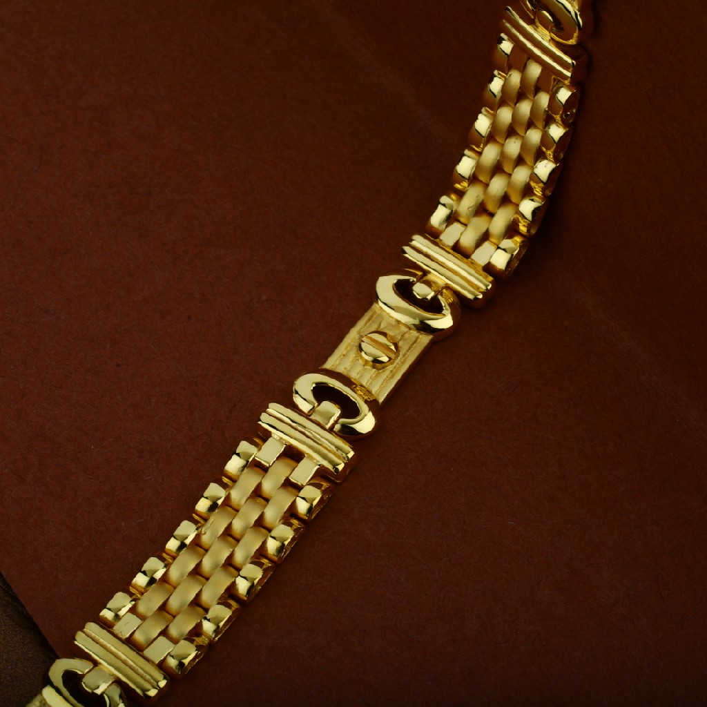 22K Gold Plain Cartier Mens Bracelet-MCRB23