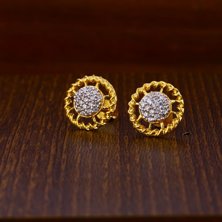 22CT Gold Hallmark Ladies Tops Earrings LTE54