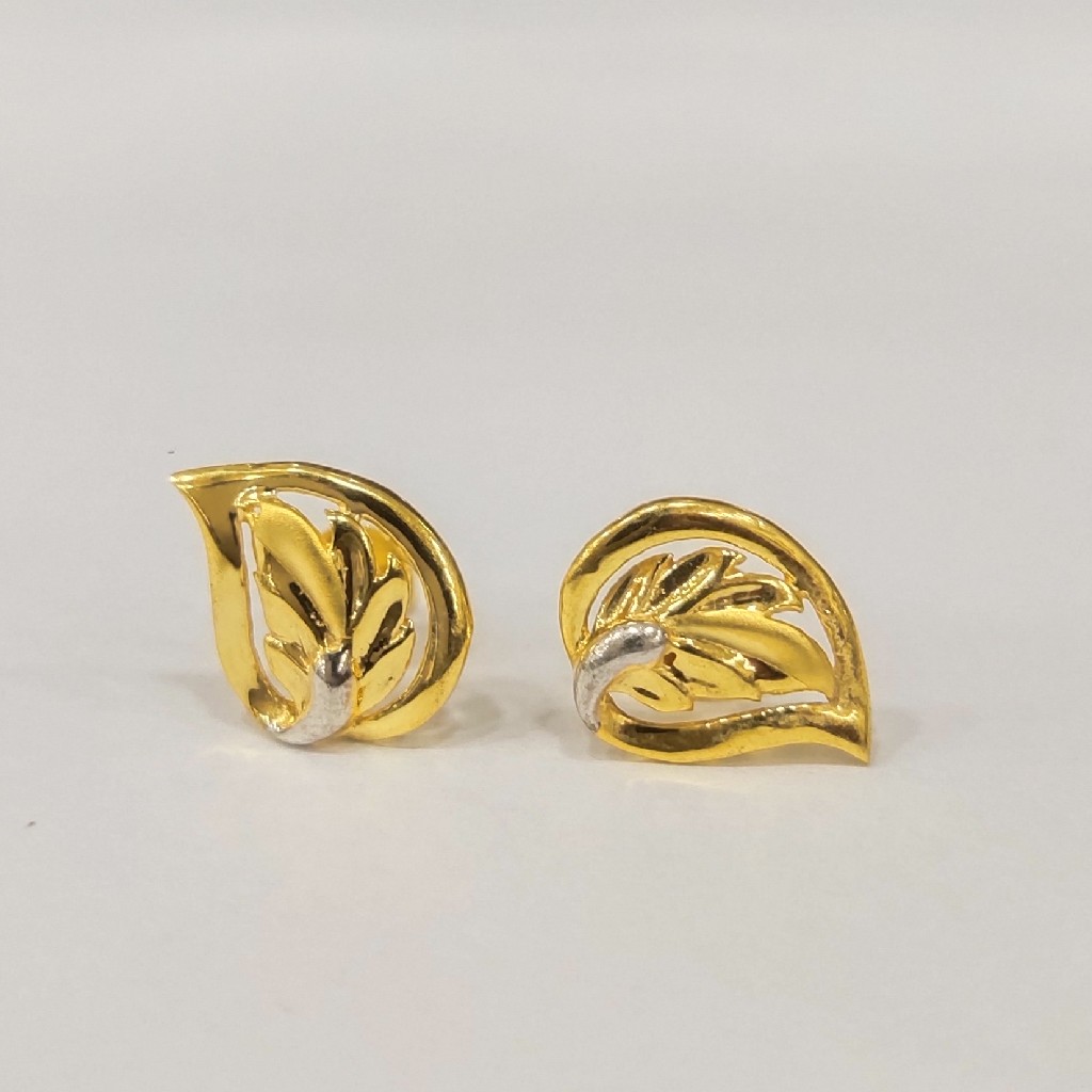 Showroom of 916 hm certified gold pan design ladies earrings